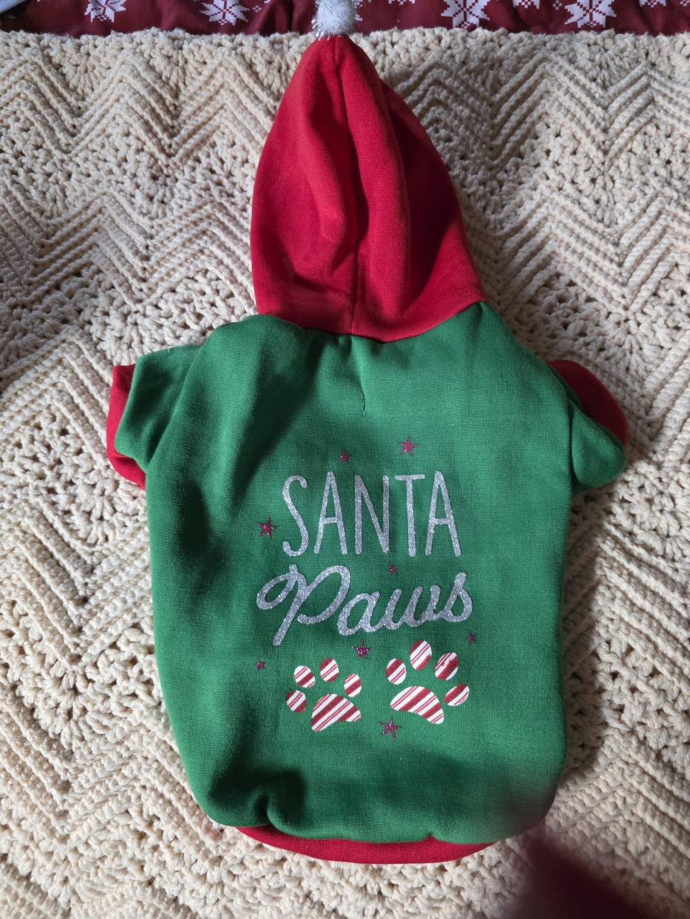Red & Green "Santa Paws" Pet Hoodie